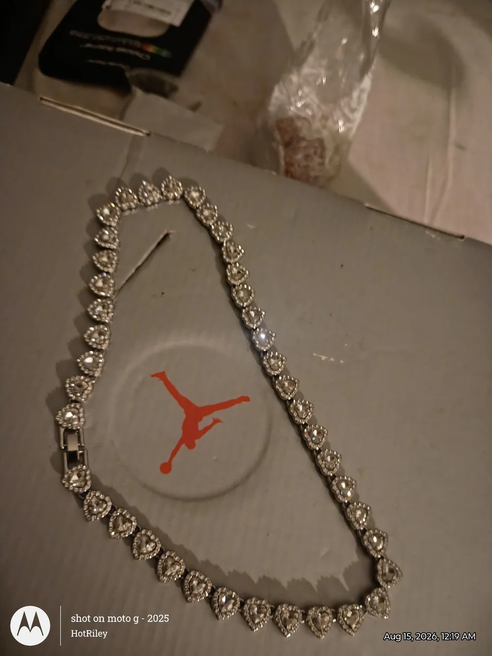 Silver Heart Crystal Tennis Necklace - Unbranded